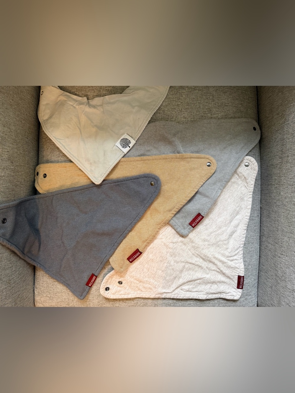 Milkbarn and aden + anais Neutral Tone Muslin Bandana Bib Set